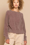 POL Round Neck Backless Sweater with Ribbed Edge - Your Second Look
