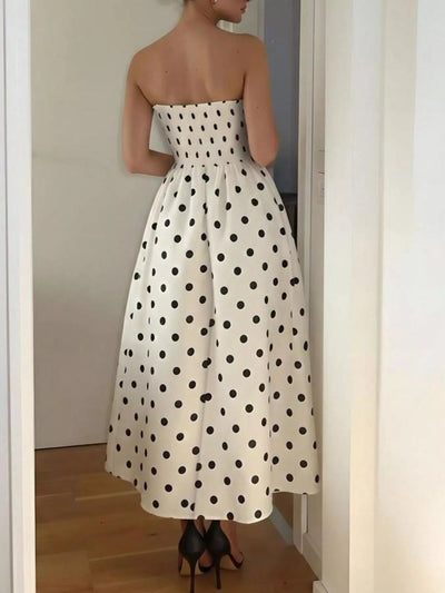 Polka Dot Strapless Midi Dress - Your Second Look