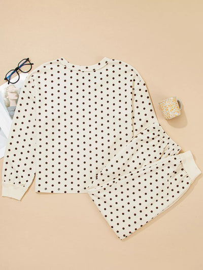 Polka Dot Top and Joggers Lounge Set - Your Second Look