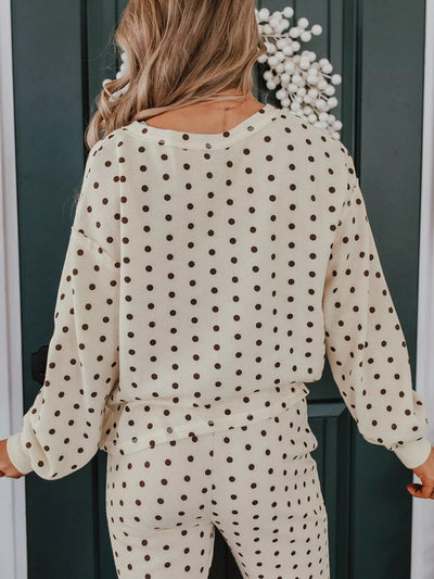 Polka Dot Top and Joggers Lounge Set - Your Second Look