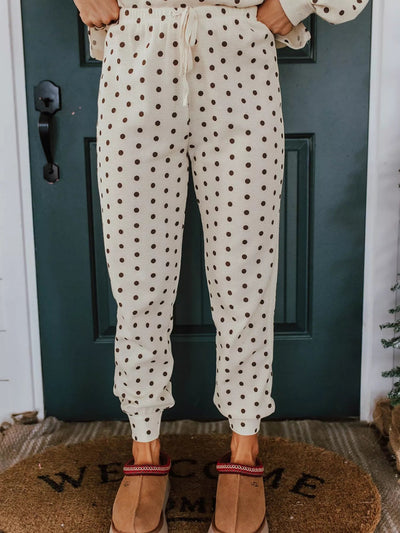 Polka Dot Top and Joggers Lounge Set - Your Second Look