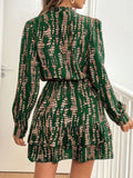 Printed Long Sleeve Mini Dress - Your Second Look