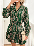 Printed Long Sleeve Mini Dress - Your Second Look