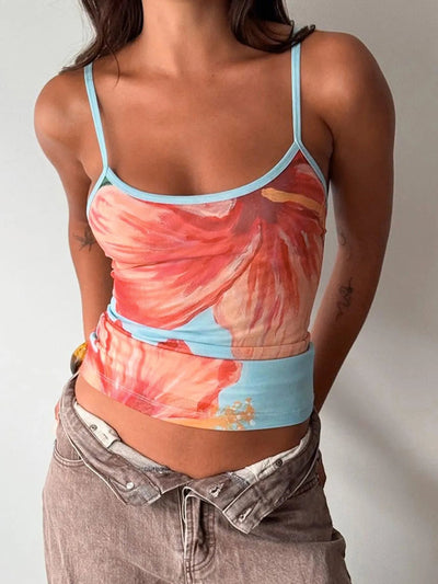 Printed Scoop Neck Cami and Skirt Set - Your Second Look