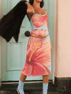 Printed Scoop Neck Cami and Skirt Set - Your Second Look