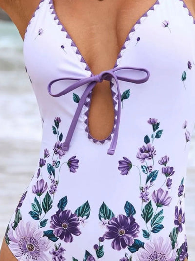 Printed Spaghetti Strap One - Piece Swimwear and Cover Up Swim Set - Your Second Look