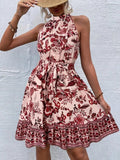 Printed Tie Waist Mini Dress - Your Second Look
