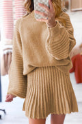 Ribbed Knit Long Sleeve Top and Skirt Sweater Set - Your Second Look