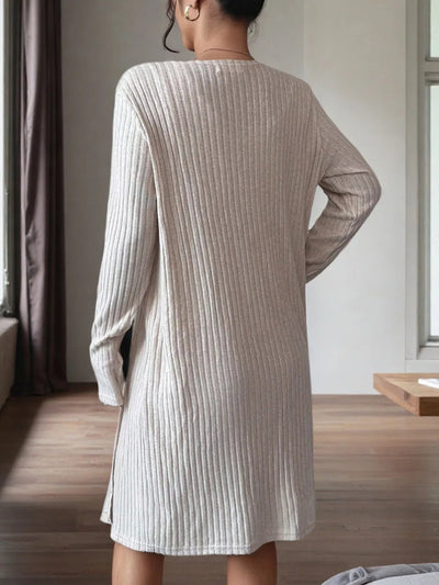 Ribbed Knit Tank Dress and Cardigan Set - Your Second Look