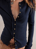 Ribbed Round Neck Long Sleeve Top - Your Second Look