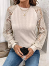 Ribbed Sheer Lace Sleeve Top - Your Second Look