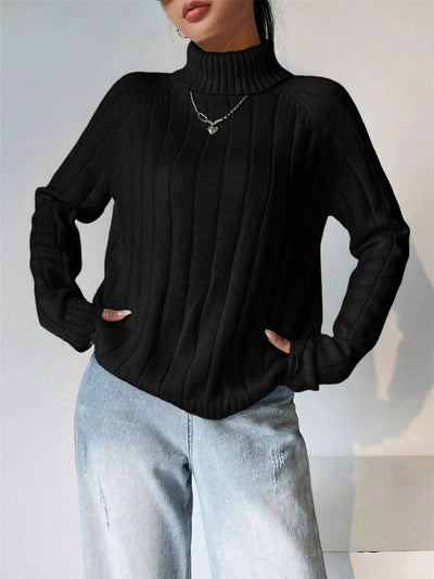 Ribbed Turtleneck Long Sleeve Sweater - Your Second Look