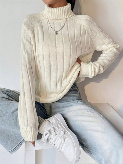 Ribbed Turtleneck Long Sleeve Sweater - Your Second Look