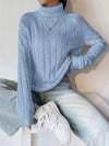 Ribbed Turtleneck Long Sleeve Sweater - Your Second Look