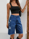 Ripped Frayed Hem Denim Shorts - Your Second Look