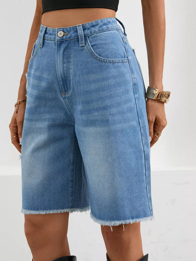 Ripped Frayed Hem Denim Shorts - Your Second Look