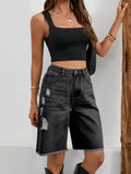Ripped Frayed Hem Denim Shorts - Your Second Look