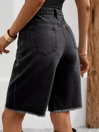 Ripped Frayed Hem Denim Shorts - Your Second Look