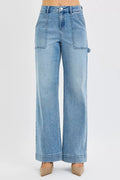 RISEN Full Size High Rise Straight Leg Jeans with Front Pockets Plus Size - Your Second Look