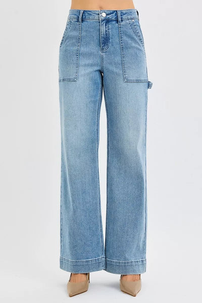 RISEN Full Size High Rise Straight Leg Jeans with Front Pockets Plus Size - Your Second Look