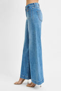RISEN Full Size Mid Rise Wide Front Patch Pocket Jeans Plus Size - Your Second Look