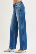 RISEN Full Size Slouchy Baggy Jeans Pocket Side Seam Detail Plus Size - Your Second Look