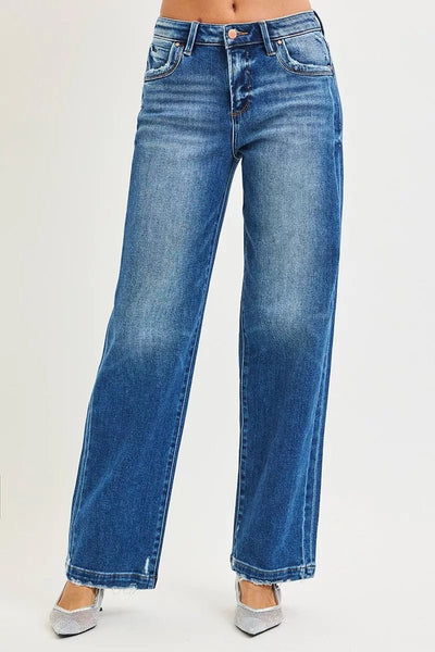 RISEN Full Size Slouchy Baggy Jeans Pocket Side Seam Detail Plus Size - Your Second Look