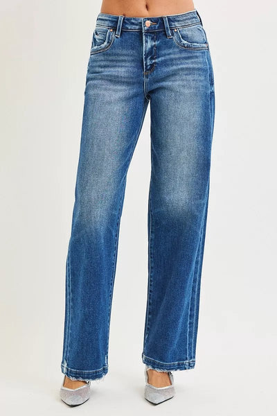 RISEN Full Size Slouchy Baggy Jeans Pocket Side Seam Detail Plus Size - Your Second Look