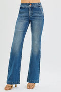 RISEN Full Size Tummy Control High Rise Bootcut Jeans with Double Button Waistband Plus Size - Your Second Look