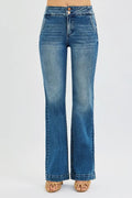 RISEN Full Size Tummy Control High Rise Bootcut Jeans with Double Button Waistband Plus Size - Your Second Look