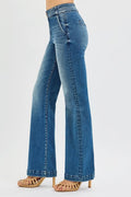 RISEN Full Size Tummy Control High Rise Bootcut Jeans with Double Button Waistband Plus Size - Your Second Look