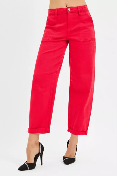 RISEN High Rise Ankle Cuffed Barrel Pants - Your Second Look