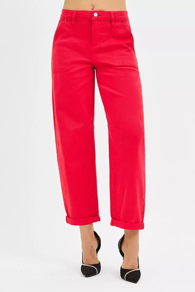 RISEN High Rise Ankle Cuffed Barrel Pants - Your Second Look