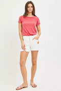 RISEN Tummy Control High Rise Flower Printed Shorts - Your Second Look