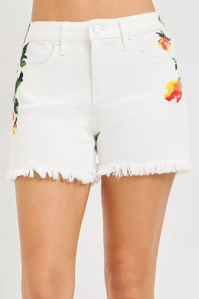 RISEN Tummy Control High Rise Flower Printed Shorts - Your Second Look