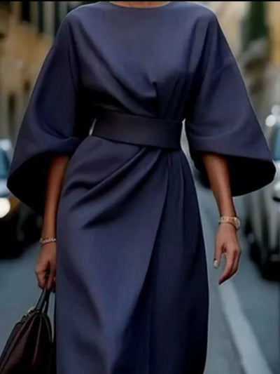 Round Neck and Quarter Sleeve Dress - Your Second Look