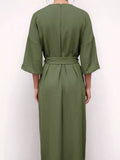 Round Neck and Quarter Sleeve Dress - Your Second Look
