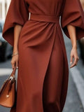 Round Neck and Quarter Sleeve Dress - Your Second Look