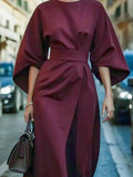 Round Neck and Quarter Sleeve Dress - Your Second Look