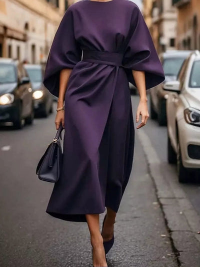 Round Neck and Quarter Sleeve Dress - Your Second Look