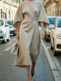 Round Neck and Quarter Sleeve Dress - Your Second Look