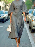 Round Neck and Quarter Sleeve Dress - Your Second Look