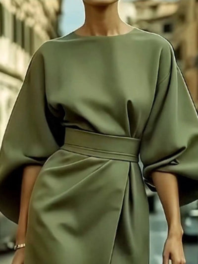 Round Neck and Quarter Sleeve Dress - Your Second Look