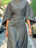 Round Neck and Quarter Sleeve Dress - Your Second Look