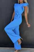 Round Neck Cap Sleeve Jumpsuit - Your Second Look