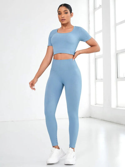 Round Neck Top and Leggings Active Set - Your Second Look