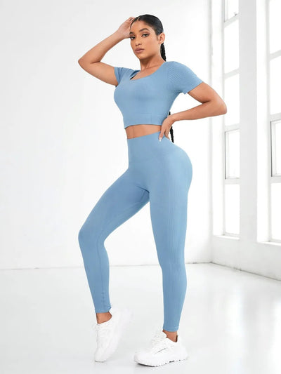 Round Neck Top and Leggings Active Set - Your Second Look