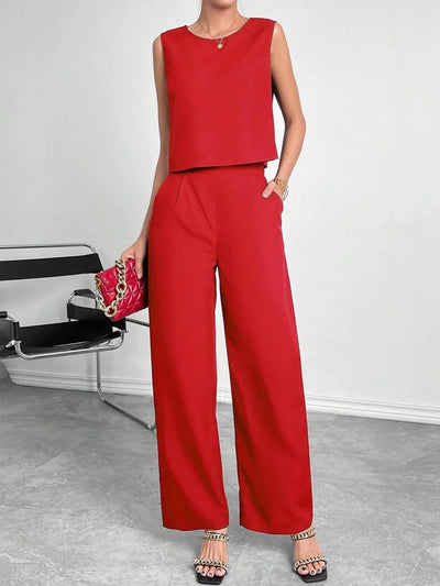 Round Neck Top and Pants Set - Your Second Look