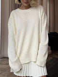 Round Neck Top and Pleated Skirt Sweater Set - Your Second Look