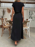 Round Neck Top and Slit Skirt Set - Your Second Look